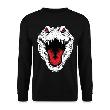 Crocodile Alligator Mascotte Logo Sport Combat - Sweat-shirt Unisexe - noir - Devant - Alina (178cm) & Michal (187cm)