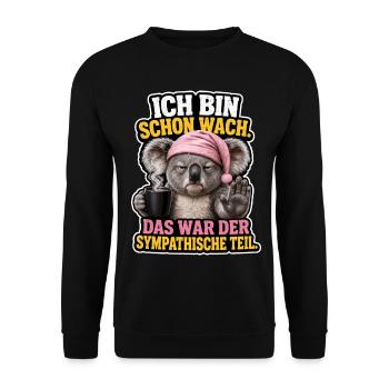 Wach Aber Nicht Ansprechbar - Unisex Pullover - Schwarz - Vorne - Alina (178cm) & Michal (187cm)