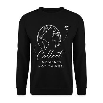 World Tour: Collect Moments, Not Things - Unisex Sweatshirt - black - Front - Alina (178cm) & Michal (187cm)