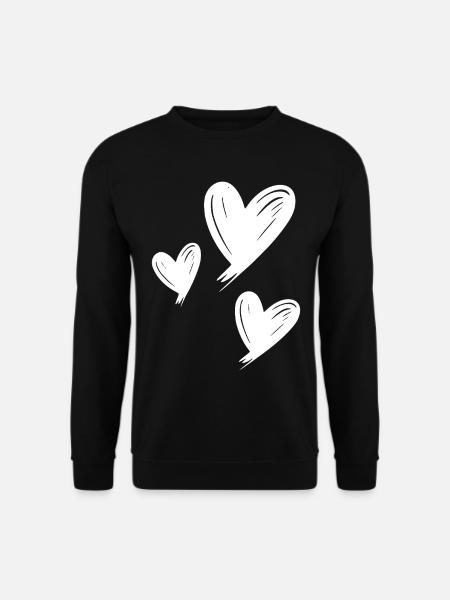 Herzen - Unisex Pullover - Schwarz