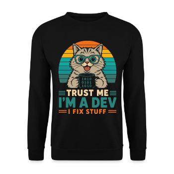 Croyez-moi, je suis développeur – programmeur chat - Sweat-shirt Unisexe - noir - Devant - Alina (178cm) & Michal (187cm)