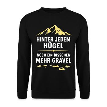 Hinter jedem Hügel Gravel - Unisex Pullover - Schwarz - Vorne - Alina (178cm) & Michal (187cm)