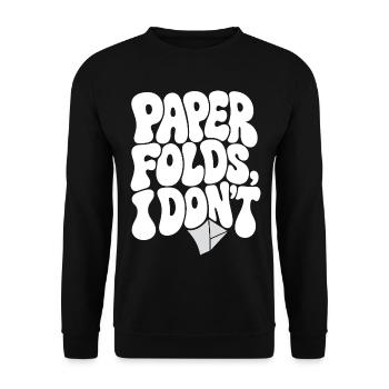 Origami – Paper Folds, I Don't - Unisex Pullover - Schwarz - Vorne - Alina (178cm) & Michal (187cm)