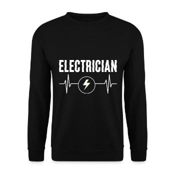 Electrician Lineman - Unisex Pullover - Schwarz - Vorne - Alina (178cm) & Michal (187cm)