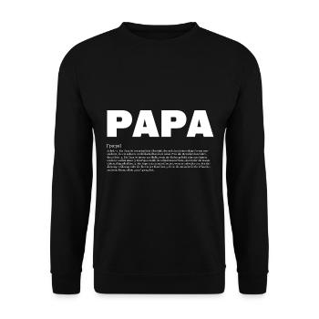 Papa Definition Lustiger Spruch Vatertag - Unisex Pullover - Schwarz - Vorne - Alina (178cm) & Michal (187cm)