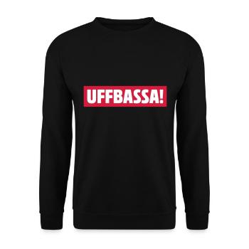 UFFBASSA! UFFBASSA | DIALEKT SCHWÄBISCH - Unisex Pullover - Schwarz - Vorne - Alina (178cm) & Michal (187cm)