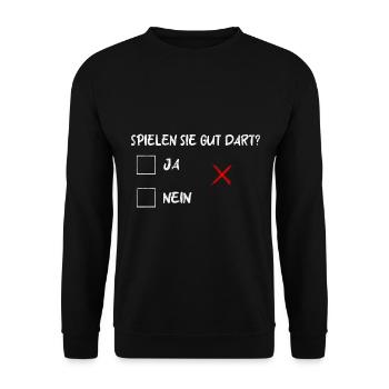 Spielen Sie Gut Dart Dartspieler - Unisex Pullover - Schwarz - Vorne - Alina (178cm) & Michal (187cm)