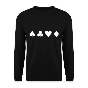 Pik cross heart check - Unisex Sweatshirt - black - Front - Alina (178cm) & Michal (187cm)