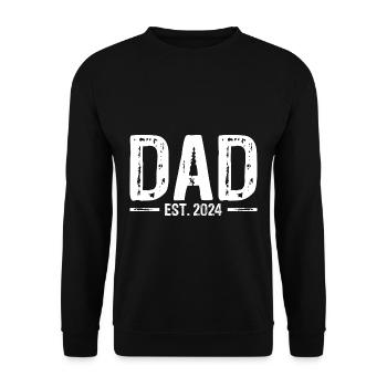 DAD est. 2024 Geschenk Papa werdender Vater 2024 G - Unisex Pullover - Schwarz - Vorne - Alina (178cm) & Michal (187cm)