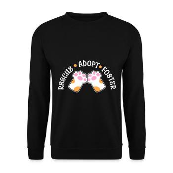 Rescue Adopt Foster Hundeliebhaber - Unisex Pullover - Schwarz - Vorne - Alina (178cm) & Michal (187cm)