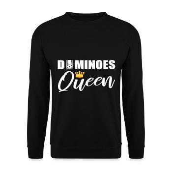Dominoes Queen Dominoe -Spieler - Unisex Pullover - Schwarz - Vorne - Alina (178cm) & Michal (187cm)