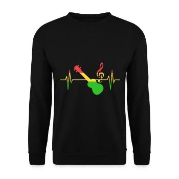 Reggae Music Pulse Musiker - Unisex Pullover - Schwarz - Vorne - Alina (178cm) & Michal (187cm)