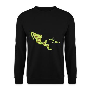 Zentralamerika Reisen Karte Mittelamerika - Unisex Pullover - Schwarz - Vorne - Alina (178cm) & Michal (187cm)