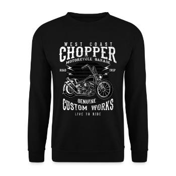 ROAD TRIP CHOPPER - Motorcycle Chopper Shirt Motif - Unisex Sweatshirt - black - Front - Alina (178cm) & Michal (187cm)