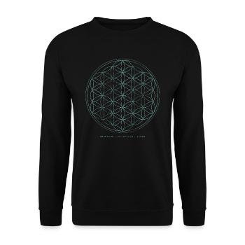 Flower of Life - Origin Creation Life - Unisex Sweatshirt - black - Front - Alina (178cm) & Michal (187cm)