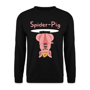 Spider-Pig - Unisex Pullover - Schwarz - Vorne - Alina (178cm) & Michal (187cm)