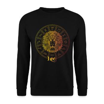 Signe du zodiaque de Léo - Sweat-shirt Unisexe - noir - Devant - Alina (178cm) & Michal (187cm)