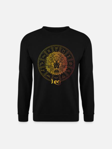 Znak zodiaku Leona - Bluza unisex - czarny