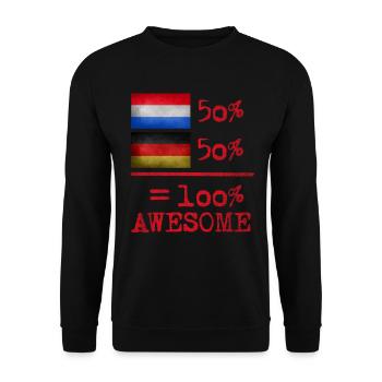 half Dutch Dutch german 50% - Unisex Sweatshirt - black - Front - Alina (178cm) & Michal (187cm)