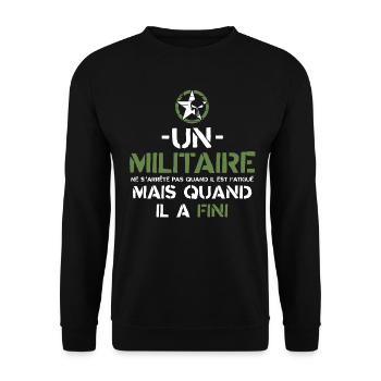 Militaire citation motivation armée - Sweat-shirt Unisexe - noir - Devant - Alina (178cm) & Michal (187cm)