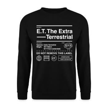 E.T. The Extra-Terrestrial Care Label - Unisex Sweatshirt - black - Front - Alina (178cm) & Michal (187cm)