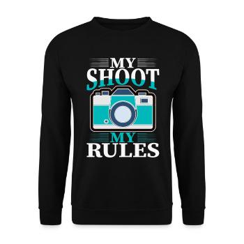 Photography Camera Lens My Shoot - Unisex Pullover - Schwarz - Vorne - Alina (178cm) & Michal (187cm)