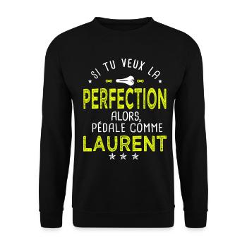 laurent si tu veux la perfection à vélo cycliste - Sweat-shirt Unisexe - noir - Devant - Alina (178cm) & Michal (187cm)