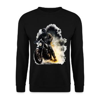 Motorcycle - Unisex Sweatshirt - black - Front - Alina (178cm) & Michal (187cm)