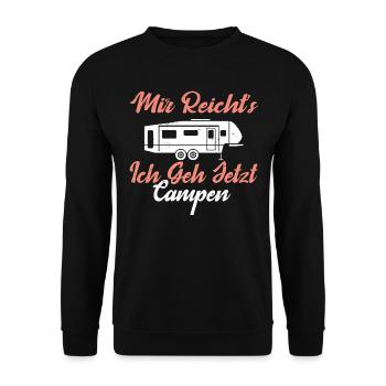 Camping Lustiges Mir Reichts Ich Geh Campen - Unisex Pullover - Schwarz - Vorne - Alina (178cm) & Michal (187cm)