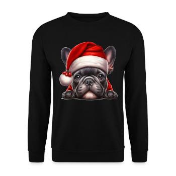 Cute French Bulldog Presents - Unisex Sweatshirt - black - Front - Alina (178cm) & Michal (187cm)