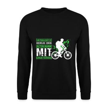 Radfahrer Fahrradfahrer Outdoor Radsport Geschenk - Unisex Pullover - Schwarz - Vorne - Alina (178cm) & Michal (187cm)