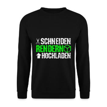 Schneiden Rendern Hochladen - Geschenk für Video C - Unisex Pullover - Schwarz - Vorne - Alina (178cm) & Michal (187cm)