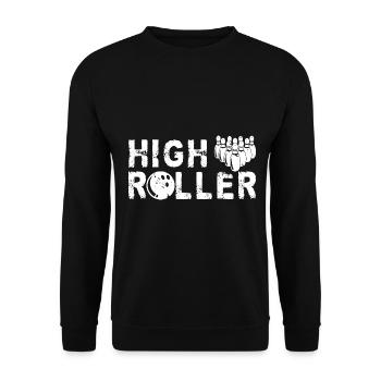 High Roller Bowling Bowlen Bowler Bowlingbahn - Unisex Pullover - Schwarz - Vorne - Alina (178cm) & Michal (187cm)