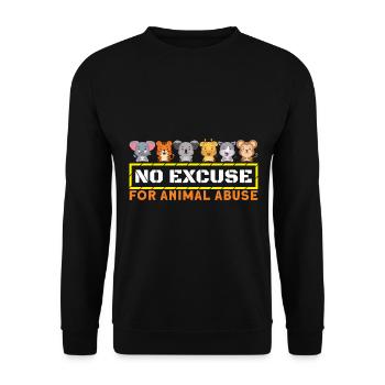 No Excuse For Animal Abuse Vegan Vegetarisch - Unisex Pullover - Schwarz - Vorne - Alina (178cm) & Michal (187cm)
