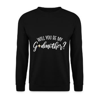 Will You Be My Godmother? Kindermädchen - Unisex Pullover - Schwarz - Vorne - Alina (178cm) & Michal (187cm)