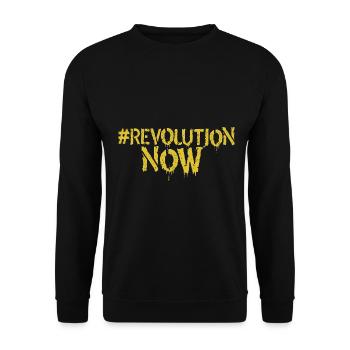 Revolution now, Demo Kleidung für Bauerndemo - Unisex Pullover - Schwarz - Vorne - Alina (178cm) & Michal (187cm)