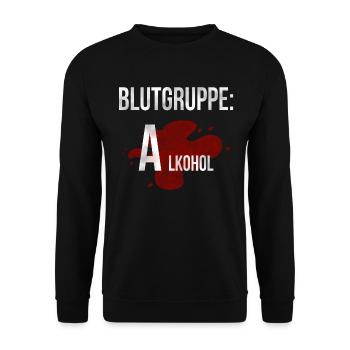 Blutgruppe: Alkohol - SAUFEN! - Unisex Pullover - Schwarz - Vorne - Alina (178cm) & Michal (187cm)