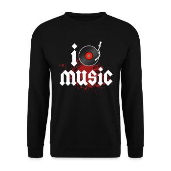 i love music - Unisex Sweatshirt - black - Front - Alina (178cm) & Michal (187cm)