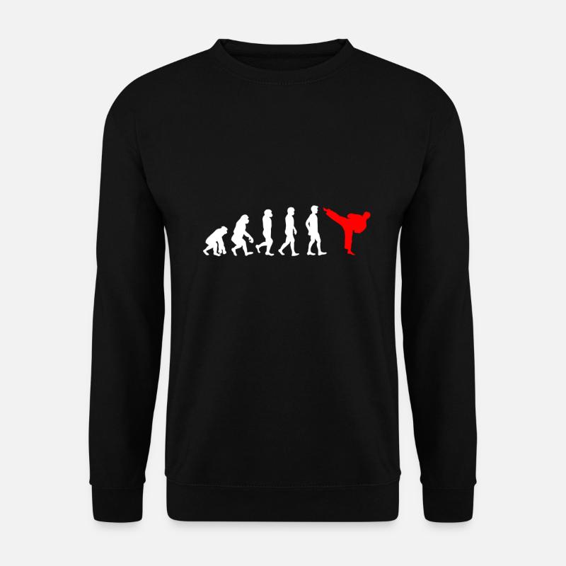 Karate Entwicklung - Evolution eines Karatekämpfer - Unisex Pullover - Schwarz