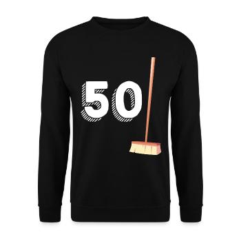 50 Balais Cadeau Humour Original Anniversaire - Sweat-shirt Unisexe - noir - Devant - Alina (178cm) & Michal (187cm)