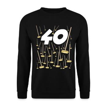 Birthday 40 years 40 Brooms humor man woman - Unisex Sweatshirt - black - Front - Alina (178cm) & Michal (187cm)