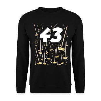 46 Brooms Annivezrsaire 46 years old Man or Woman - Unisex Sweatshirt - black - Front - Alina (178cm) & Michal (187cm)