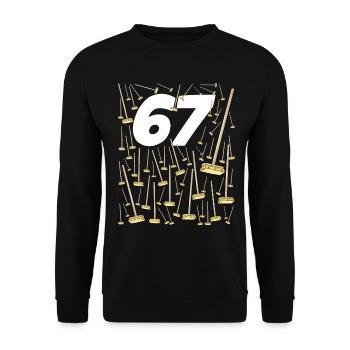 67 Balais Cadeau Drôle Anniversaire Homme Ou Femme - Sweat-shirt Unisexe - noir - Devant - Alina (178cm) & Michal (187cm)