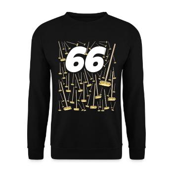 66 Balais Citation Anniversaire Homme Et Femme - Sweat-shirt Unisexe - noir - Devant - Alina (178cm) & Michal (187cm)