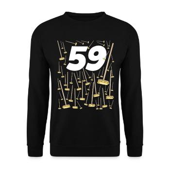 59 birthday brooms 59 years old man and woman - Unisex Sweatshirt - black - Front - Alina (178cm) & Michal (187cm)