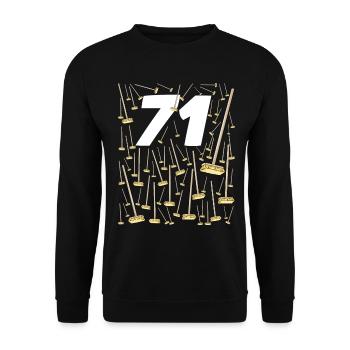 71 Balais citation anniversaire homme et femme - Sweat-shirt Unisexe - noir - Devant - Alina (178cm) & Michal (187cm)