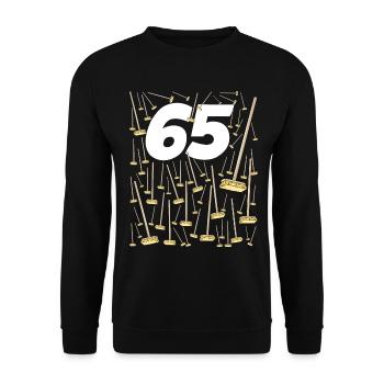 65 brooms gift humor man or woman 65 years old - Unisex Sweatshirt - black - Front - Alina (178cm) & Michal (187cm)
