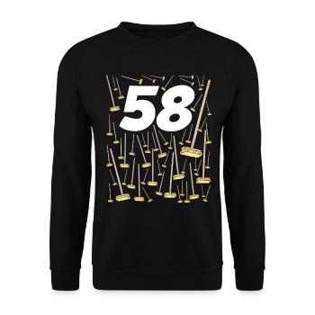 58 brooms birthday gift 58 years - Unisex Sweatshirt - black - Front - Alina (178cm) & Michal (187cm)