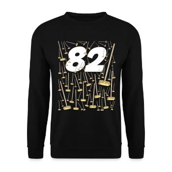 82 brooms Birthday gift idea - Unisex Sweatshirt - black - Front - Alina (178cm) & Michal (187cm)