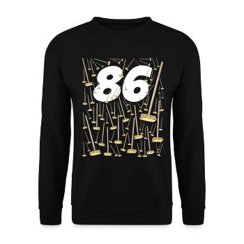 86 Brooms Gift Idea Birthday Quote - Unisex Sweatshirt - black - Front - Alina (178cm) & Michal (187cm)